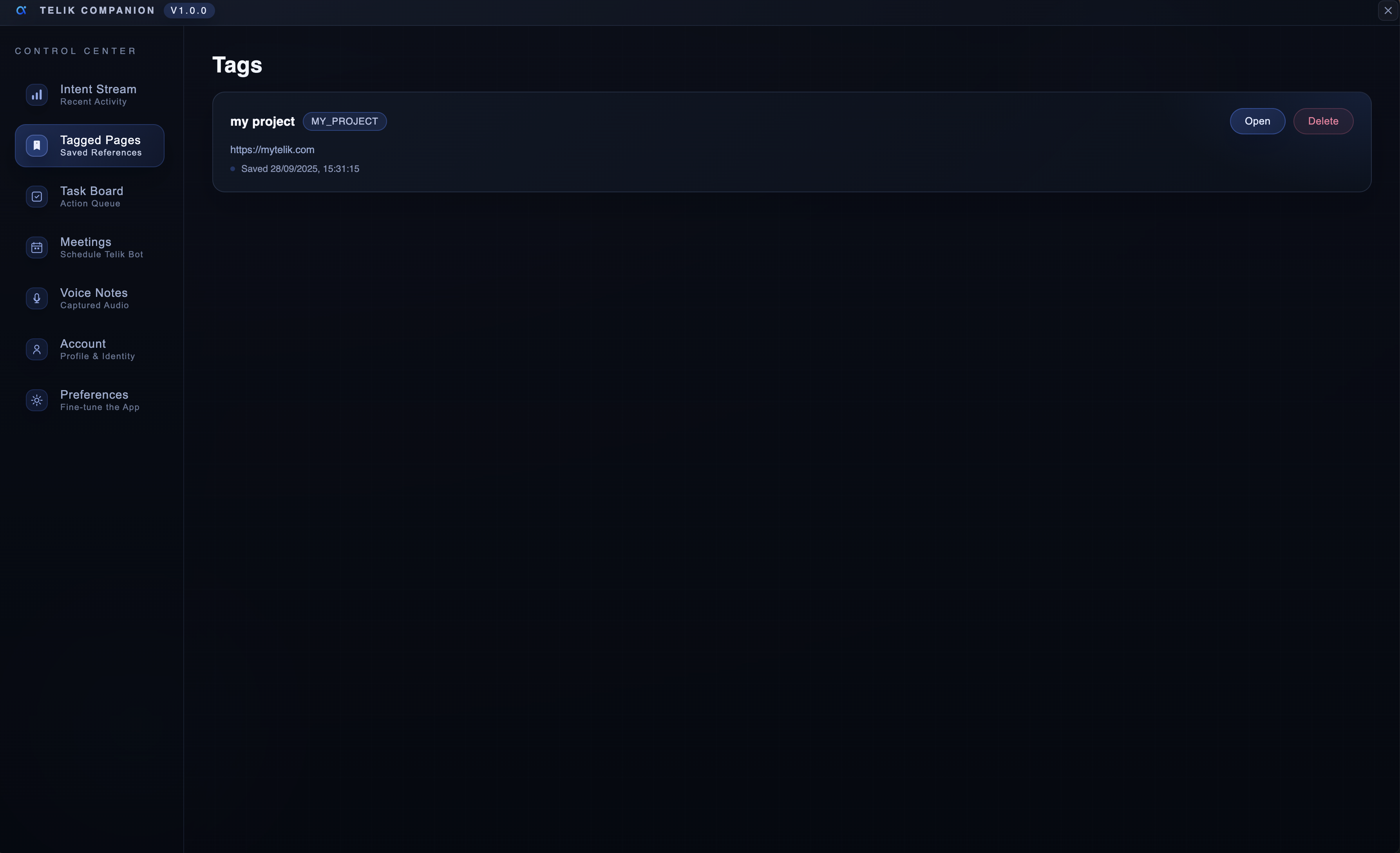 Tagged Pages screenshot
